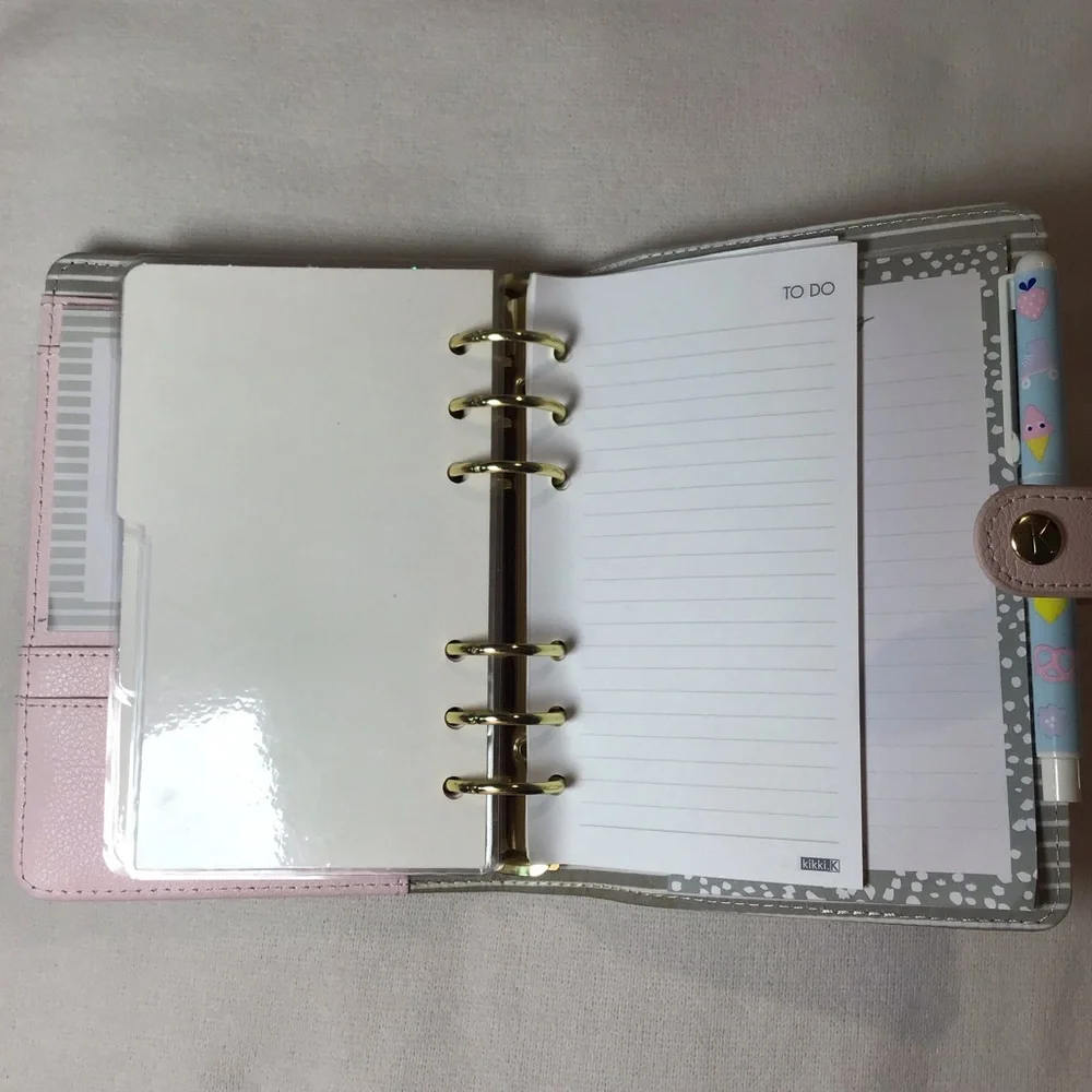 kikki.K Pink Planner with Gold Button - Personal Size
